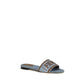 Blue Cotton Flat Sandals