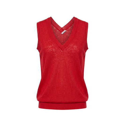 Red Linen Women Tank