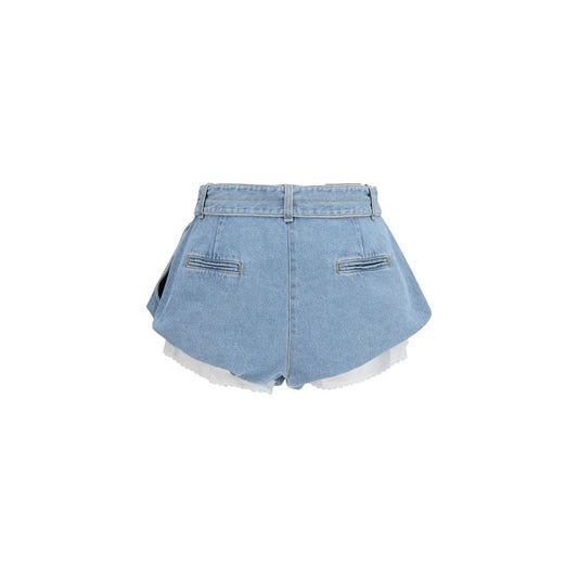 Blue Cotton Bermuda Shorts