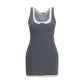 Gray Recycled Polyamide Casual Dress
