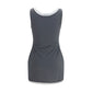 Gray Recycled Polyamide Casual Dress