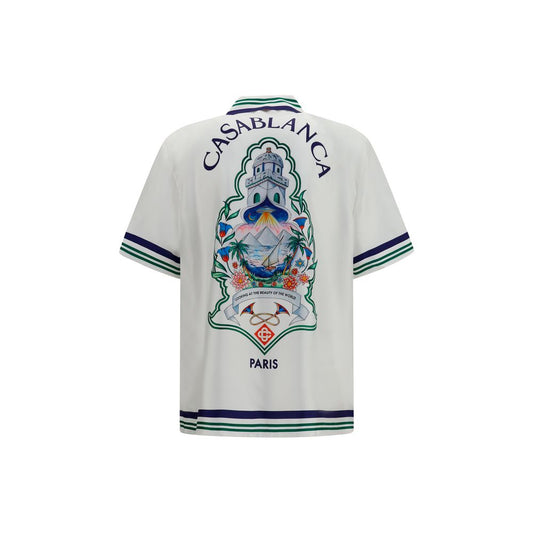 White Silk Shortsleeve Shirt