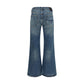 Blue Cotton Flared Jeans