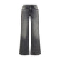 Gray Cotton Straight-Leg Jeans