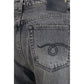Gray Cotton Straight-Leg Jeans