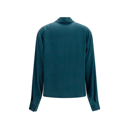 Blue Silk Dress Shirt