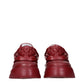Red Leather Chunky Sneakers