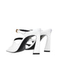 White Leather Stiletto Heel Sandals