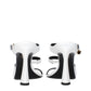 White Leather Stiletto Heel Sandals