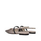 Beige Leather Mules
