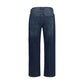 Blue Cotton Straight-Leg Jeans