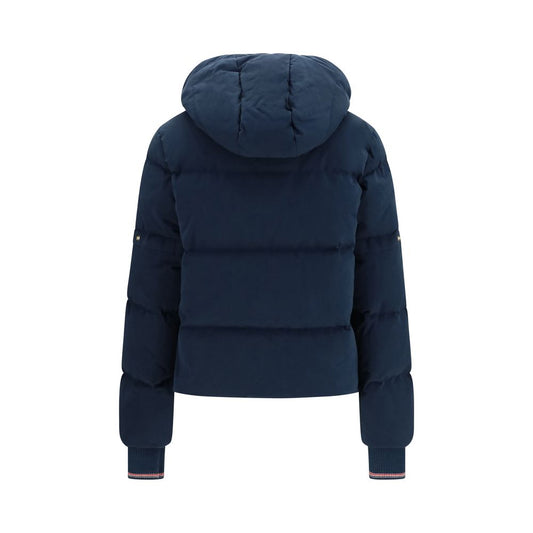 Blue Cotton Full-Length Jacket
