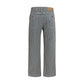 Blue Polyester Casual Pants