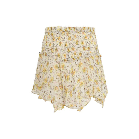 Beige Viscose Mini Skirt