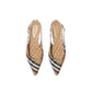 Brown Fabric Ballet Flats