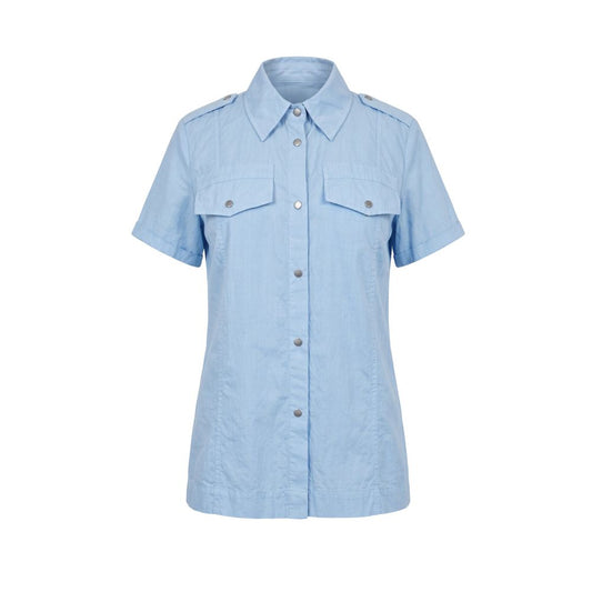 Light Blue Cotton Women Shirt