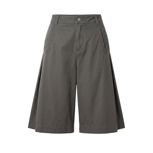 Grey Cotton Women Shorts