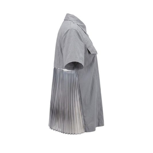 Grey Cotton Women Shirt