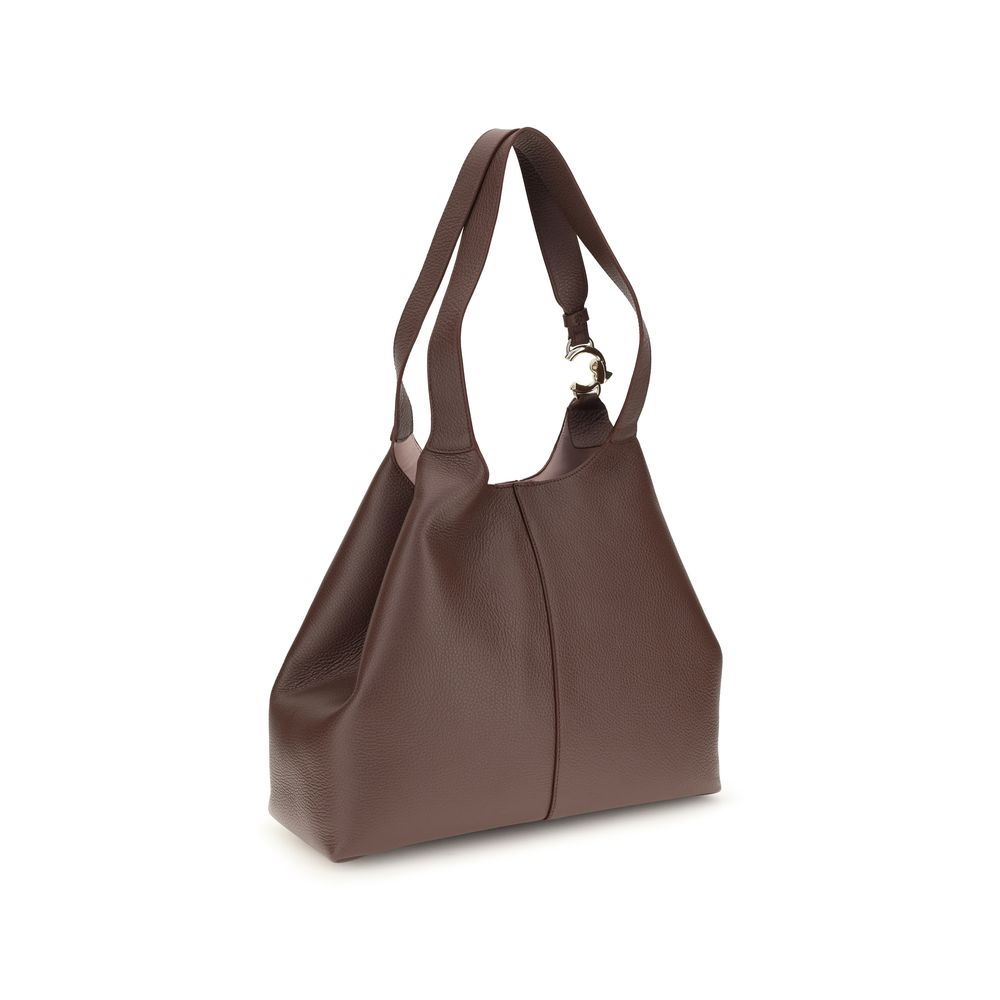 Beige Calf Leather Bos Taurus Shoulder Bag