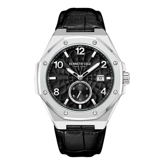 Black Leather Dress Watch