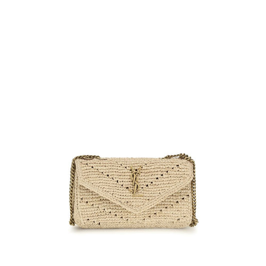 Beige Raffia Shoulder Bag
