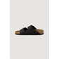 Black Synthetic Flat Sandals
