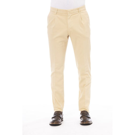 Beige Cotton Men Pants