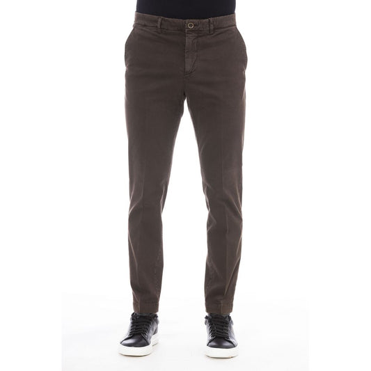 Brown Cotton Men Pants
