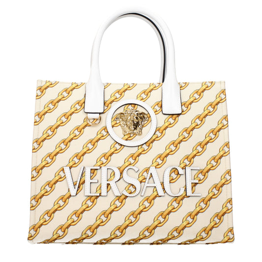 Beige Fabric Handbag