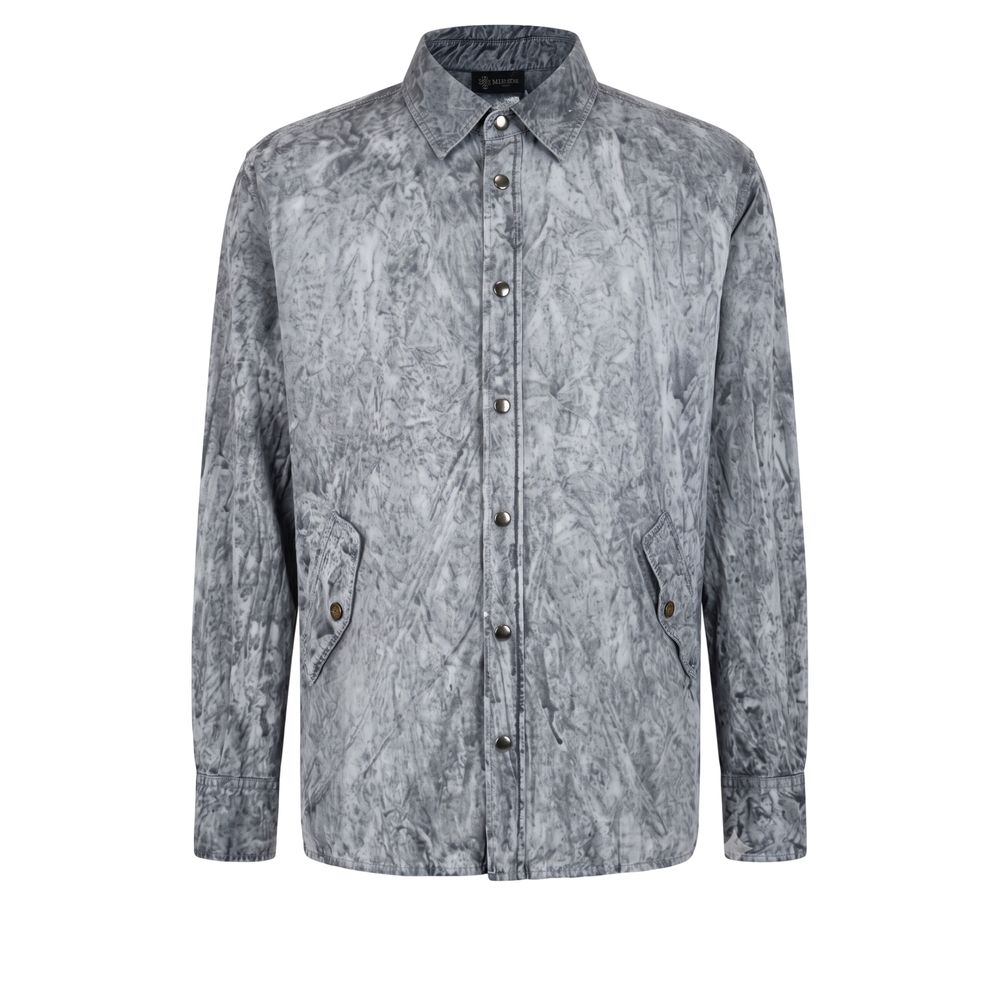 Grey Viscose Men Shirt