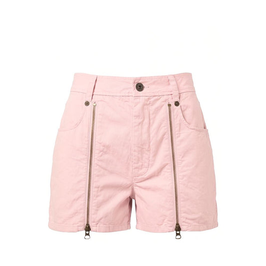 Pink Cotton Women Shorts
