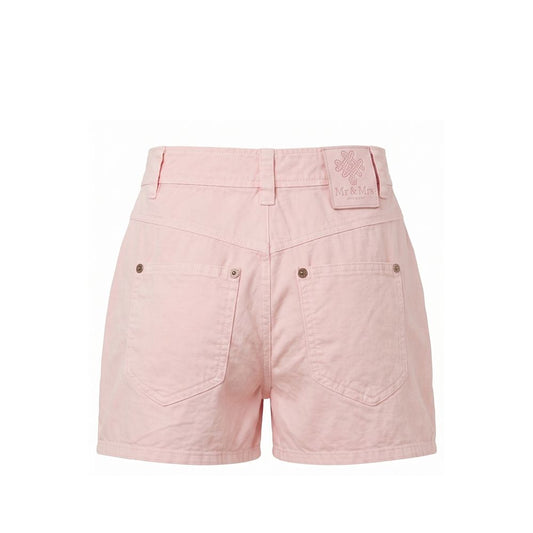 Pink Cotton Women Shorts