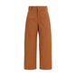 Orange Cotton Casual Pants