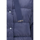 Blue Polyester Full-Length Jacket
