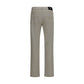 Beige Cotton Tapered Jeans