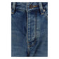 Blue Cotton Straight-Leg Jeans