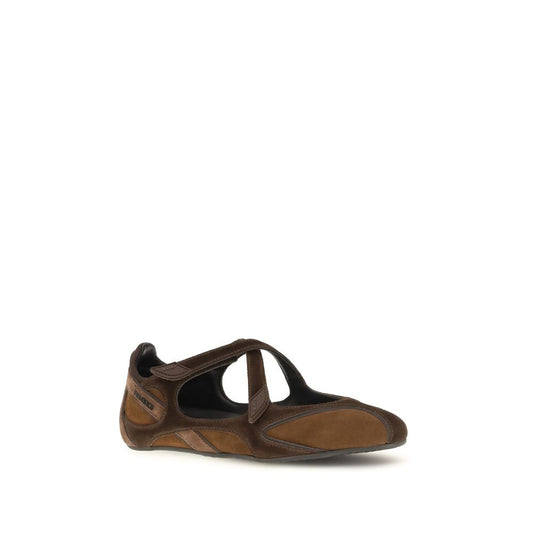 Brown Calf Leather Bos Taurus Ballet Flats