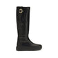 Black Calf Leather Bos Taurus Flat Boots