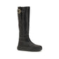 Black Calf Leather Bos Taurus Flat Boots