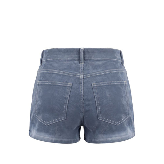Blue Cotton Women Shorts