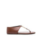 Brown Lamb Leather Flip-Flop Sandals
