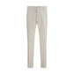 Beige Viscose Casual Pants
