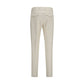 Beige Viscose Casual Pants
