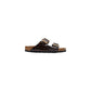 Black Leather Flat Sandals