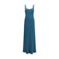 Blue Acetate Long Dress