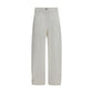 White Cotton Cropped Pants
