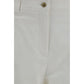 White Cotton Cropped Pants
