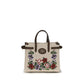Beige Linen Shoulder Bag