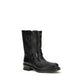 Black Calf Leather Bos Taurus Ankle Boots