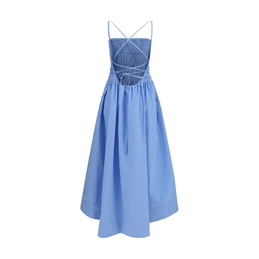 Blue Cotton Casual Dress